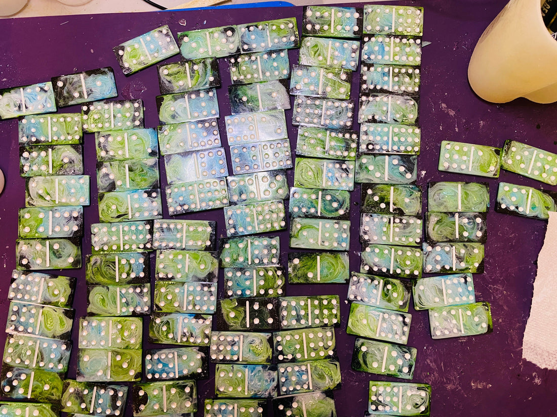My process of making swirly dominoes