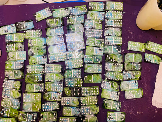 My process of making swirly dominoes