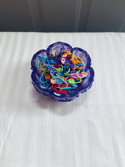 Small hand-crafted decorative resin bowl in yellow