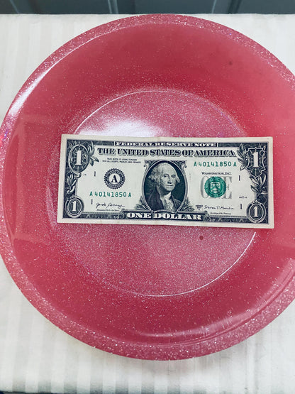 One of a kind hand-crafted resin pink succulent garden bowl