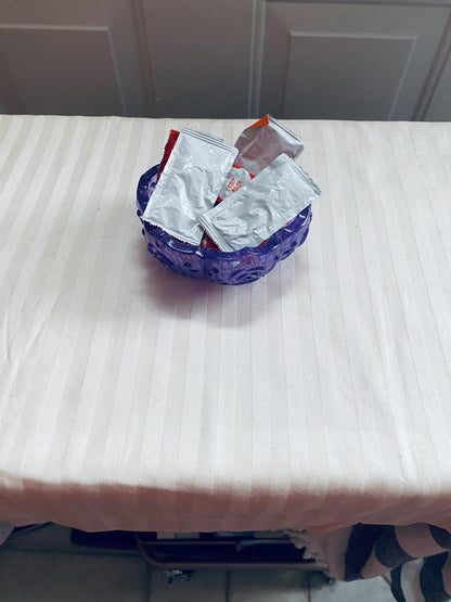 Small handmade decorative resin bowl in purple