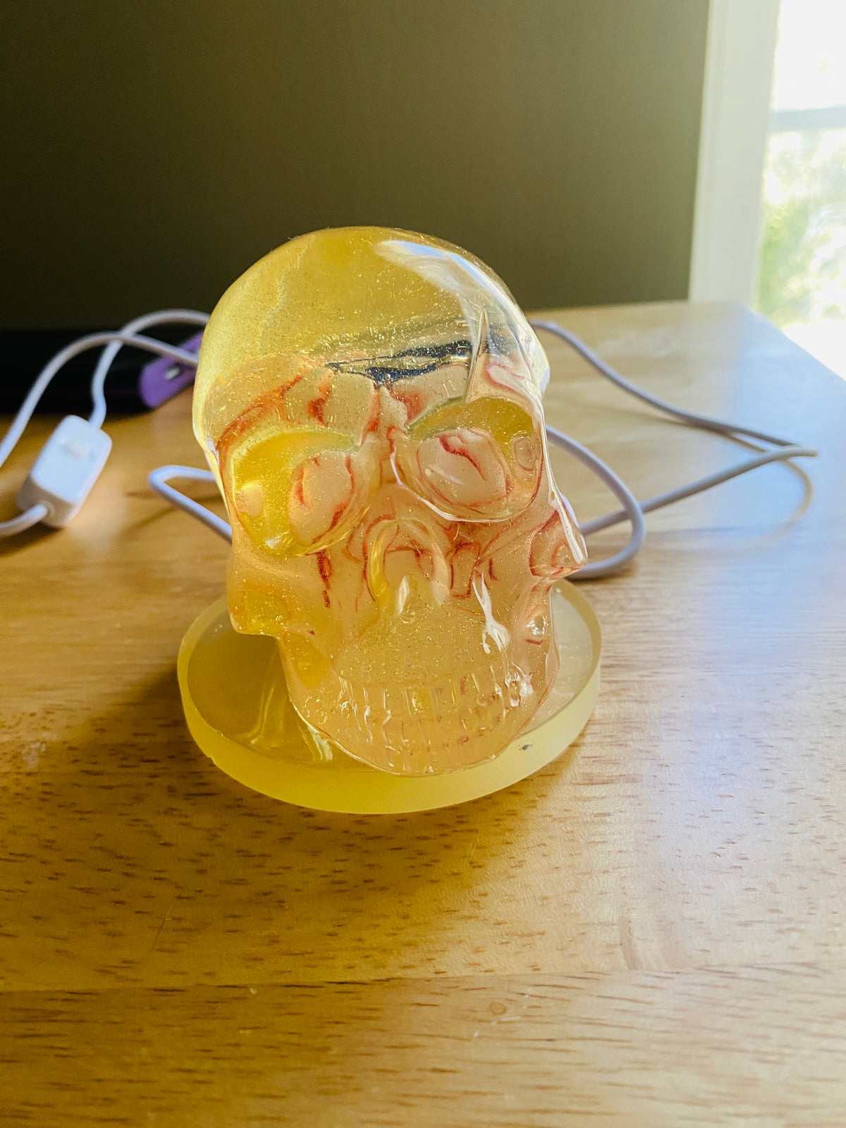 Skull with Large Eyeball and Lighted base