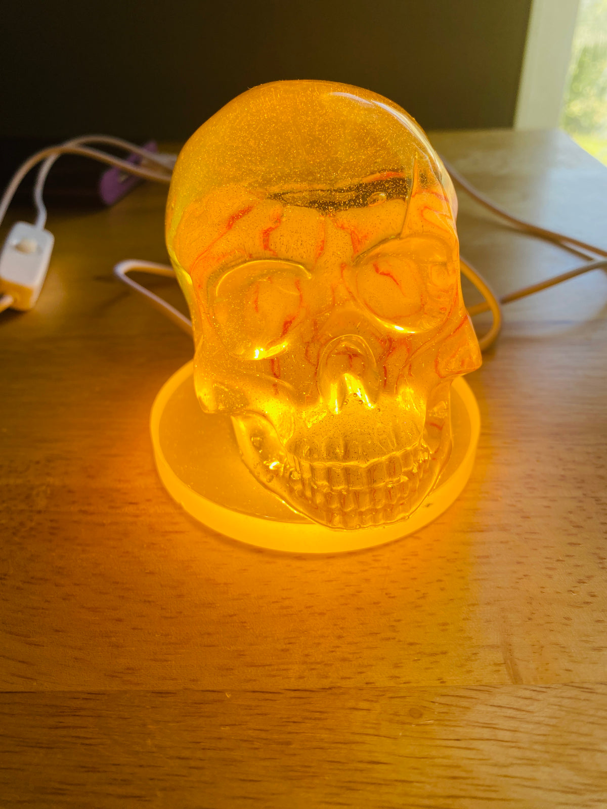 Skull with Large Eyeball and Lighted base