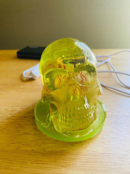 Skull with Large Eyeball and Lighted base