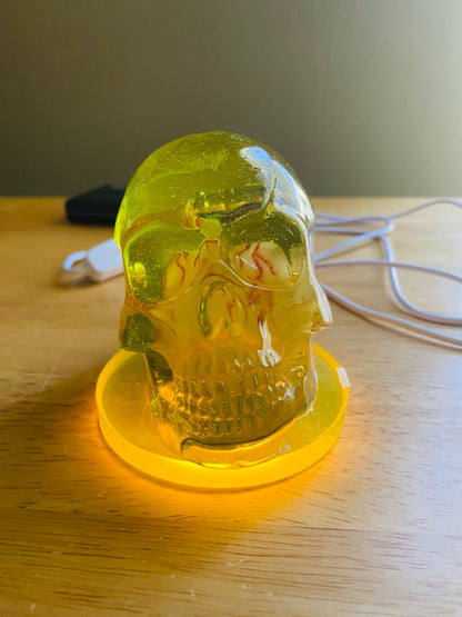 Skull with Large Eyeball and Lighted base