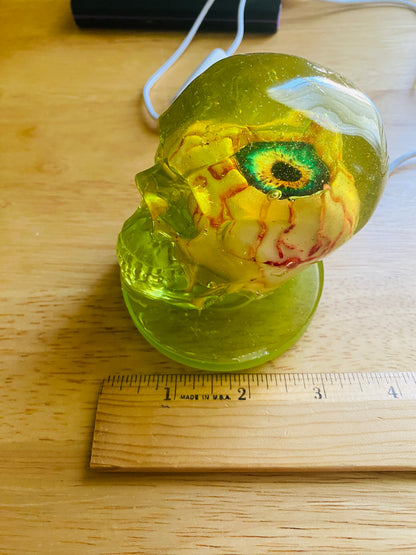 Skull with Large Eyeball and Lighted base
