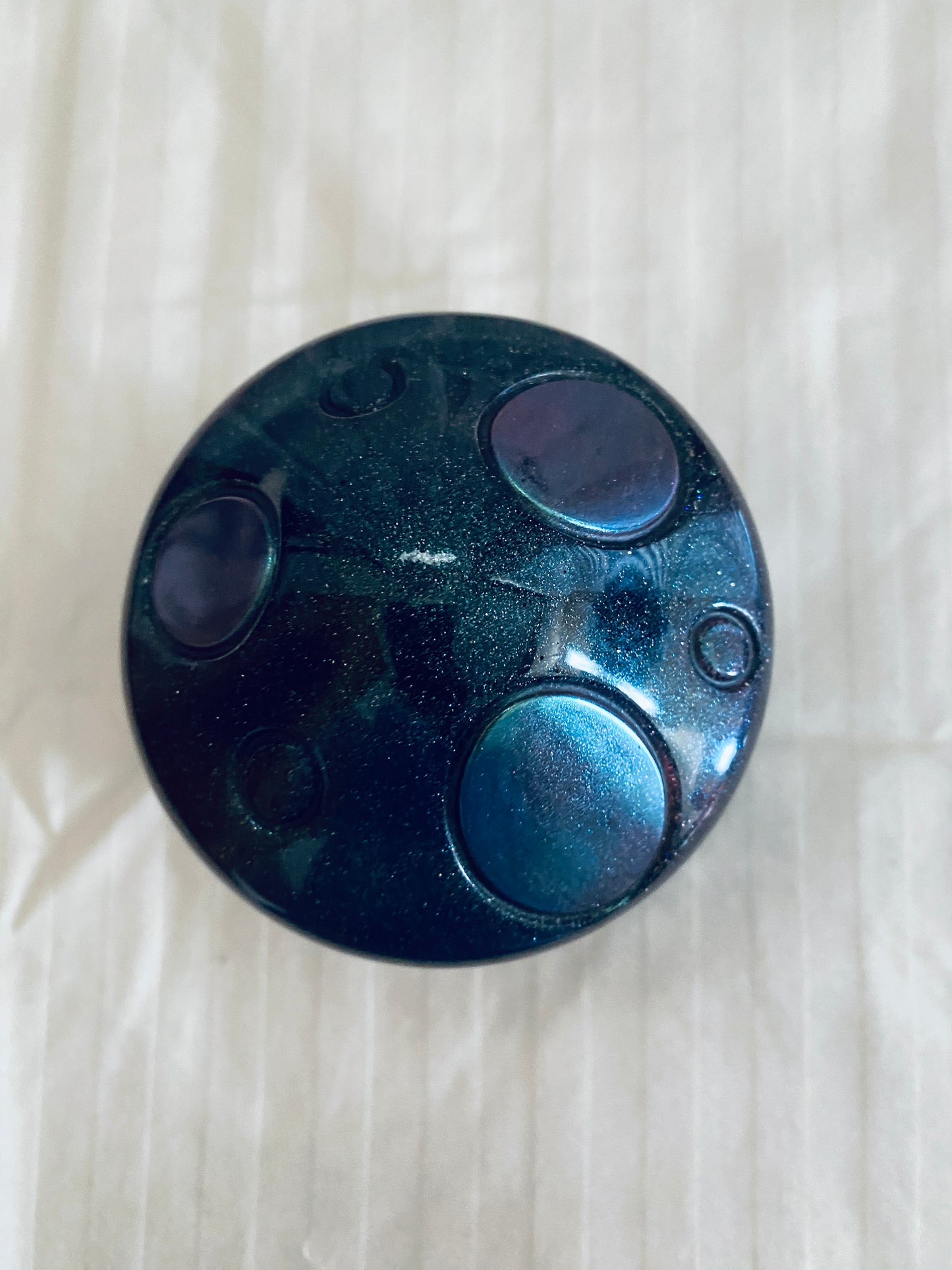 Dark Green mushroom-shaped pot with lid.