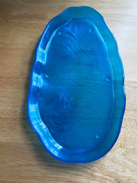 Blue Irregular-Edge Tray