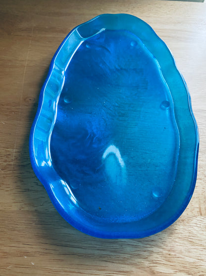 Blue Irregular-Edge Tray