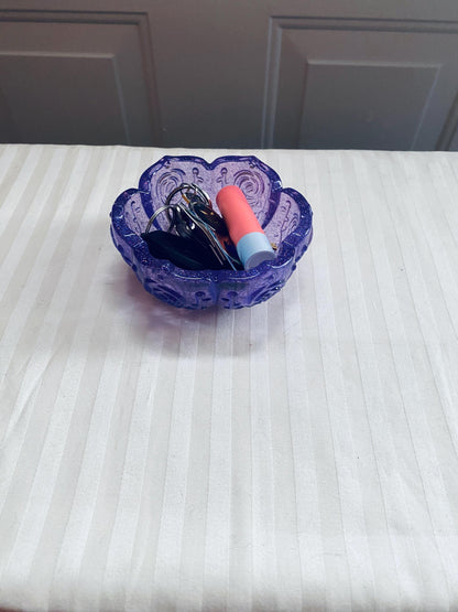 Small hand-crafted decorative resin bowl in yellow