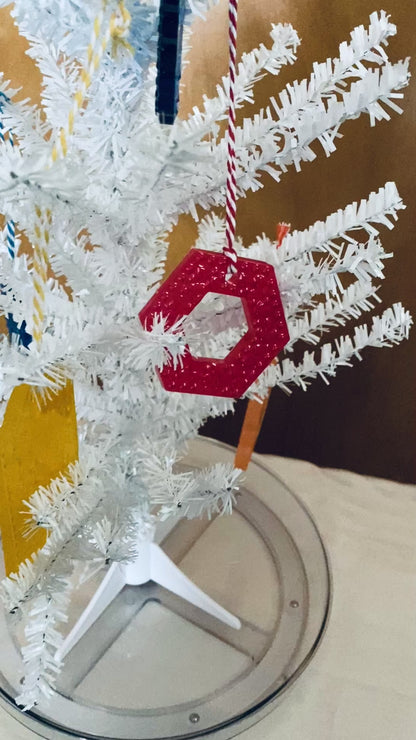 set of seven hand-poured textured resin ornaments in rainbow colors (1)